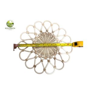 Alfombra de Ratán Tejida a Mano, Estilo Bohemio, con Base de Plástico, Cubierta de Cojín, Grosor Personalizado, Ecológica, 500 mm de Diámetro, para Hogar y Playa - Product Image 6