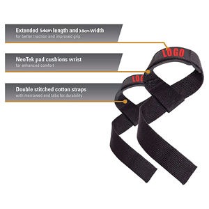 <b>Weight</b> Lifting With Cuffed D Ring Wrist Support Heavy Duty Thick Comfortable Lifting Secure Fit Enhanced Grip - Product Image 3