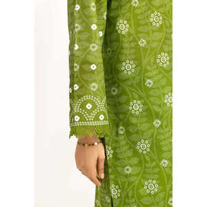 Traje de Mujer de Algodón Verde de 3 Piezas con Estampado de Césped, Conjunto de Pantalones Cortos Casuales y Formales de 2 Piezas, Largo por Encima de la Rodilla para Primavera/Verano - Product Image 4