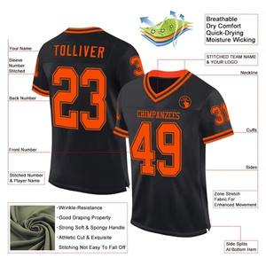 Camiseta de Fútbol Americano de Manga Corta, Personalizada, Resistente, para Adultos, Uniforme para Juegos Escolares, Clubes, Partidos, Entrenamientos, Equipos - Product Image 6