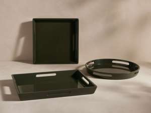 ถาดเคลือบเงาทรงสี่เหลี่ยมทันสมัย ถาดเสิร์ฟตกแต่ง ถาดวางบนโต๊ะกาแฟ สำหรับใช้ในบ้าน ห้องครัว ห้องรับประทานอาหาร สำหรับตกแต่งบ้าน - Product Image 6