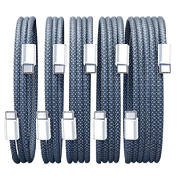 Câble de données en coton tressé de haute qualité, couleurs variées, 3 pieds (1 m), double port Type-C, charge rapide 3A, logo personnalisé OEM
