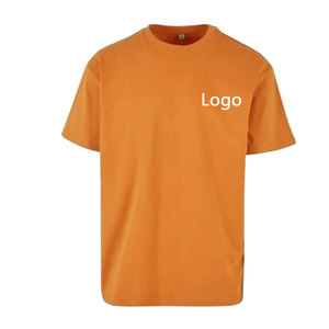 T-shirt décontracté pour homme, col rond, automne, coupe régulière, tricot côtelé épais, coton, épaules tombantes, logo personnalisé imprimé, 100% coton, blanc - Product Image 5
