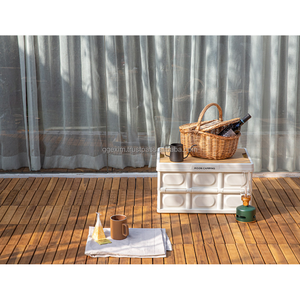 Solid Acacia Wood Interlocking Decking Tiles <b>for</b> Garden Balcony <b>Patio</b> - Product Image 1