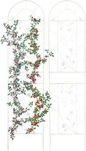 Échantillon gratuit treillis de clôture en métal de style rétro enduit de conception pour le jardinage de vignes fleur rose escalade pot support - Product Image 2