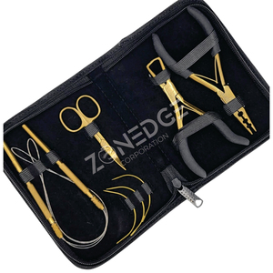 Kit de extensión de cabello de viaje dorado y negro más vendido con pinzas de acero inoxidable con agarre de PVC para un peinado fácil de Zonedge - Product Image 3