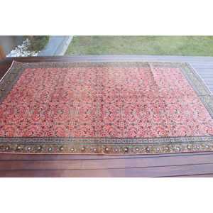 Vintage Large Rug 5.7x9.4 ft, <b>Red</b> Blue Ombr Rug <b>Wool</b> - Product Image 3