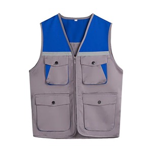 Veste sans manches pour hommes, veste utilitaire multi-poches, gilet cargo en coton et polyester pour hommes, gilet de travail pour hommes, vente en gros - Product Image 6