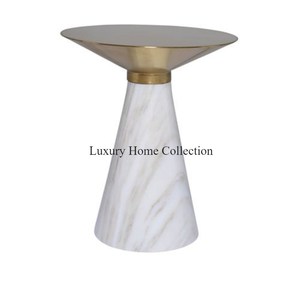 Mesa lateral y final de acero inoxidable con base hecha de mármol forma triangular decorativa para el hogar y Hotel Villa diseño lujoso - Product Image 2