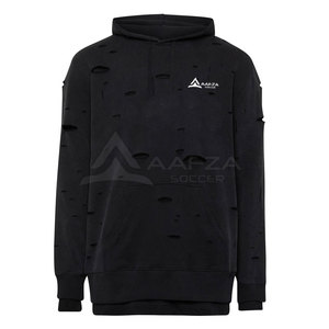 เสื้อฮู้ดดี้ผ้าฝ้ายคุณภาพสูง 100% สำหรับฤดูหนาว แบบเรียบง่าย สไตล์ดิสเทรส สำหรับผู้ชาย บริการ OEM ปรับแต่งสีและโลโก้ได้ ระบายอากาศได้ดี MOQ ต่ำ - Product Image 1