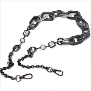 Cadena Ajustable Dorada Clásica de Aniversario para Mujer con Eslabones Ovalados de Resina Acrílica y Perlas Acrílicas, Diseño Grueso y Llamativo - Product Image 2