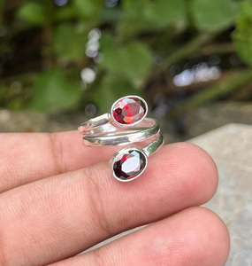 แหวนหรูสำหรับผู้หญิงเครื่องประดับงานแต่งงานแบบปรับได้สไตล์โบฮีเมียนโกเมนคริสเตียนราคาดีที่สุด - Product Image 2