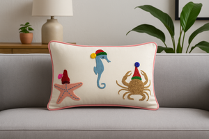 Vintage New Bohemian European 100% Cotton <b>Sofa</b> Floor Cushion <b>Cover</b> Hotel Home Piping Pompom Embroidery Geometric Checkered - Product Image 3