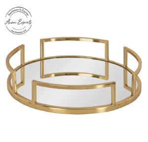 Fabricant en gros, plateau décoratif contemporain en laiton et en acrylique utilisé pour servir des boissons et décoration de Table - Product Image 2