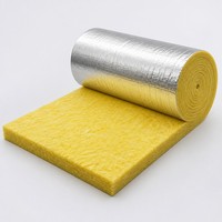 Rollo de Aislamiento de Lana de Vidrio con Revestimiento de Papel de Aluminio, Manta Térmica y Acústica para Techos Metálicos y Proyectos de Construcción