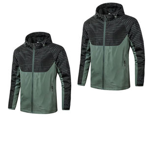 Chaqueta cortavientos para hombre con logotipo personalizado, chaqueta cortavientos de talla grande para deportes al aire libre, chaqueta cortavientos impermeable de nailon - Product Image 4