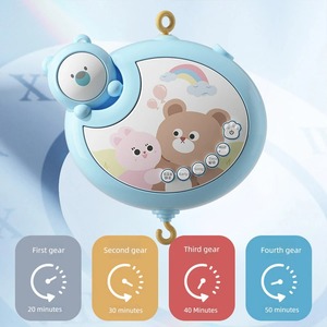 Mobile musical rotatif pour berceau avec télécommande, jouets suspendus, projection d'ours de dessin animé et <span class=keywords><strong>hochet</strong></span> pour bébé - Product Image 3
