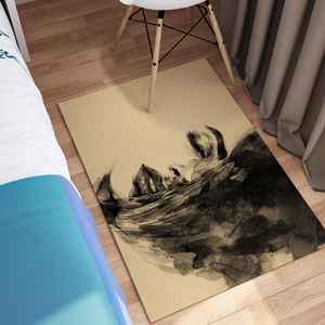 Tapis imprimé avec portrait d'une femme abstraite - Tapis moderne doux de grande taille, tapis en chenille - Product Image 4
