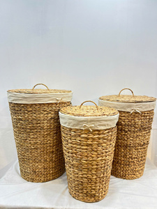 Vente en gros de jacinthe d'eau naturelle écologique panier de rangement multifonctionnel forme de cercle conception simple pour le stockage domestique - Product Image 3