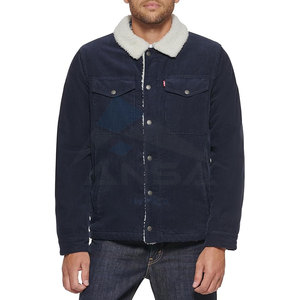 Veste de camionneur en velours côtelé doublée de sherpa pour homme, vêtement d'extérieur décontracté chaud pour l'hiver, coupe classique, grande taille, boutonnière classique, vêtement de travail - Product Image 5