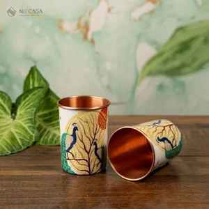 Verre en cuivre imprimé personnalisé avec des conceptions inspirées du patrimoine culturel pour les paniers cadeaux de festival religieux à un prix abordable - Product Image 4