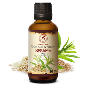 Aromatika Huile de sésame 100% pure naturelle 50ml Huile pour le visage non comédogène pour le contour des yeux et les ongles - Product Image 1