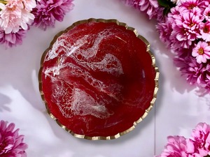 Cuenco decorativo de mármol rojo elegante acabado pulido centro de mesa de piedra hecho a mano para mesa sala de estar cocina o decoración de regalo - Product Image 4