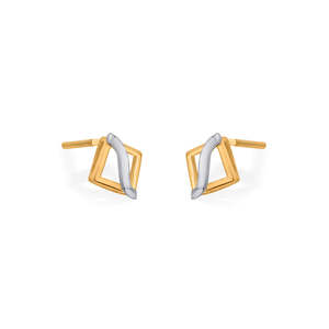 Boucles d'oreilles créoles Opus Twist en or avec accents de perles et de diamants - Product Image 4