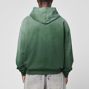 Sudadera con capucha personalizada de algodón pesado para hombre, jersey de retazos desteñido al sol, estilo lavado ácido con cuello con capucha de gran tamaño - Product Image 2