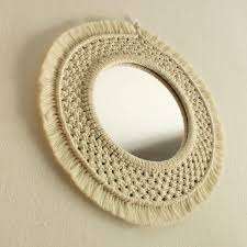 Miroir mural en macramé de couleur verte en gros, miroir fait à la main, auto-adhésif pour la décoration de la maison et du bureau, utilisation de haute qualité, nouvelle arrivée - Product Image 6