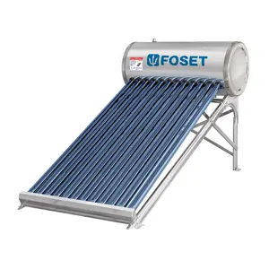 Foset 12 tubos 150L calentador de agua Solar tubo evacuado presurizado para 4 personas Hotel ducha garaje 1 Unidad por caja - Product Image 1