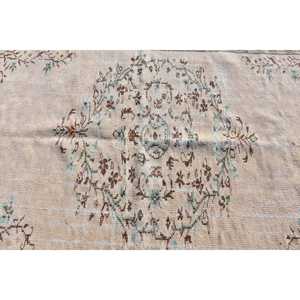 Turkish Rug, 5x8.6 ft Vintage Rug, <b>Brown</b> Green Persian <b>Wool</b> Rug - Product Image 5