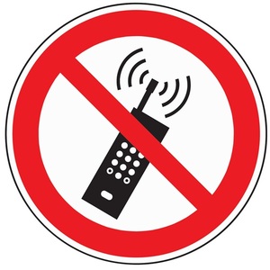ASR A1.3/DIN EN ISO 7010 Foil <b>Wall</b> Sticker Mobile Communications Prohibited Sign - Product Image 1