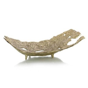 Bol à fruits en aluminium plaqué or Bol de service à salade et à dessert brut Pièce maîtresse de mariage Vaisselle Bol de conservation des aliments - Product Image 3