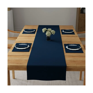 Camino de mesa de comedor de tejido flameado de algodón puro duradero 45x180 cm AZO gratis certificado Decoración elegante asequible para restaurantes y hogares - Product Image 4