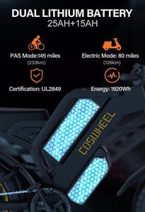 Bici elettrica da cross per ragazzi e adulti, Ebike fuoristrada 48V/60V con motore 1500W 2000W, batterie doppie 25Ah 40Ah, 28 40mph - Product Image 4