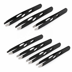Vente en gros de pinces à épiler pour sourcils en acier inoxydable durables, logo personnalisé, pinces à épiler pour sourcils pointues et inclinées - Product Image 3