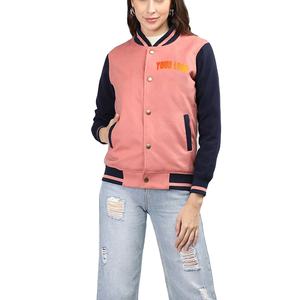 2025 nueva venta al por mayor de manga larga para mujer Varsity Jacket Drop Shoulder personalizado Letterman Varsity chaquetas para mujer Varsity Jacket - Product Image 1