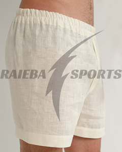Shorts de bain respirants en dentelle pour hommes, grandes tailles, 100% coton, couleur unie, OEM, faible MOQ, qualité supérieure, séchage rapide à bas prix - Product Image 5