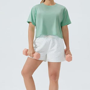 Tops cortos de algodón con logotipo personalizado para mujer, camisetas elegantes de corte corto para eventos, Marketing o expresión personal - Product Image 6