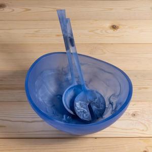 Nouvelle Vaisselle Résine Acrylique Salade Intestin Avec 2 Cuillères Ensemble Mate Alimentaire Sûr Intestins Qualité Authentique Fabriqué À La Main - Product Image 3