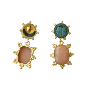 Pendientes de Latón al por Mayor, Diseño de Piedra Natural en Bruto, Acabado de Latón Satinado, Patrón de Diseñador Único, Premium, Listos para B2B - Product Image 3