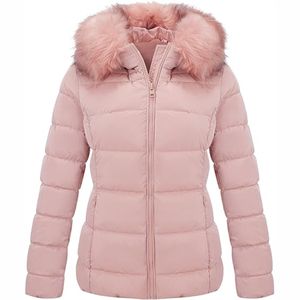 Veste matelassée d'hiver personnalisée pour femmes Manteaux matelassés chauds coupe-vent avec capuche Veste matelassée en toile tissu tissée avec logo et décoration - Product Image 5