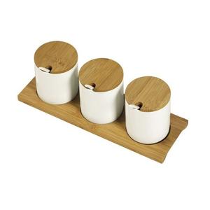 Admirable Design Boîte de rangement de sel d'épices pour organisateur de cuisine Ensemble de condiments avec base en bois et couvercle à bas prix - Product Image 3