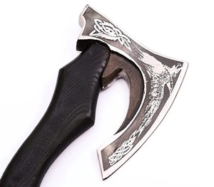 Hache à pizza en acier à haute teneur en carbone faite à la main avec manche en bois et étui en cuir fin pour les pizzerias pour le bricolage - Product Image 5