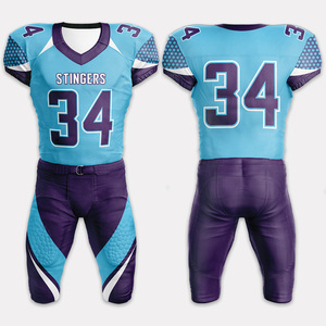 Ensemble d'uniformes de football américain pour jeunes Maillot de sublimation personnalisé à manches courtes et pantalon solide pour la pratique du jour du match - Product Image 4