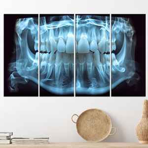Modern Printed Canvas Artwork: Elegant Dentist Office Decor,SET OF 4 CANVAS - Product Image 1