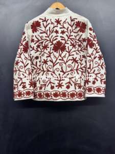 Suzani de algodón indio hecho a mano, chaqueta Bohemia con acabado corto bordado, cuello levantado, patrón Floral, ropa de fiesta de invierno, bordado - Product Image 4