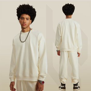 Vente en gros de pulls à col rond 100% coton, vêtements décontractés confortables et élégants pour hommes et femmes, logo personnalisable en option grande taille - Product Image 1