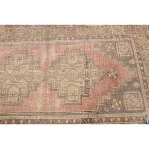 Vintage Turkish Rug 3.6x6.46 ft (110x197 cm), <b>Red</b> <b>Wool</b> Rug - Product Image 5